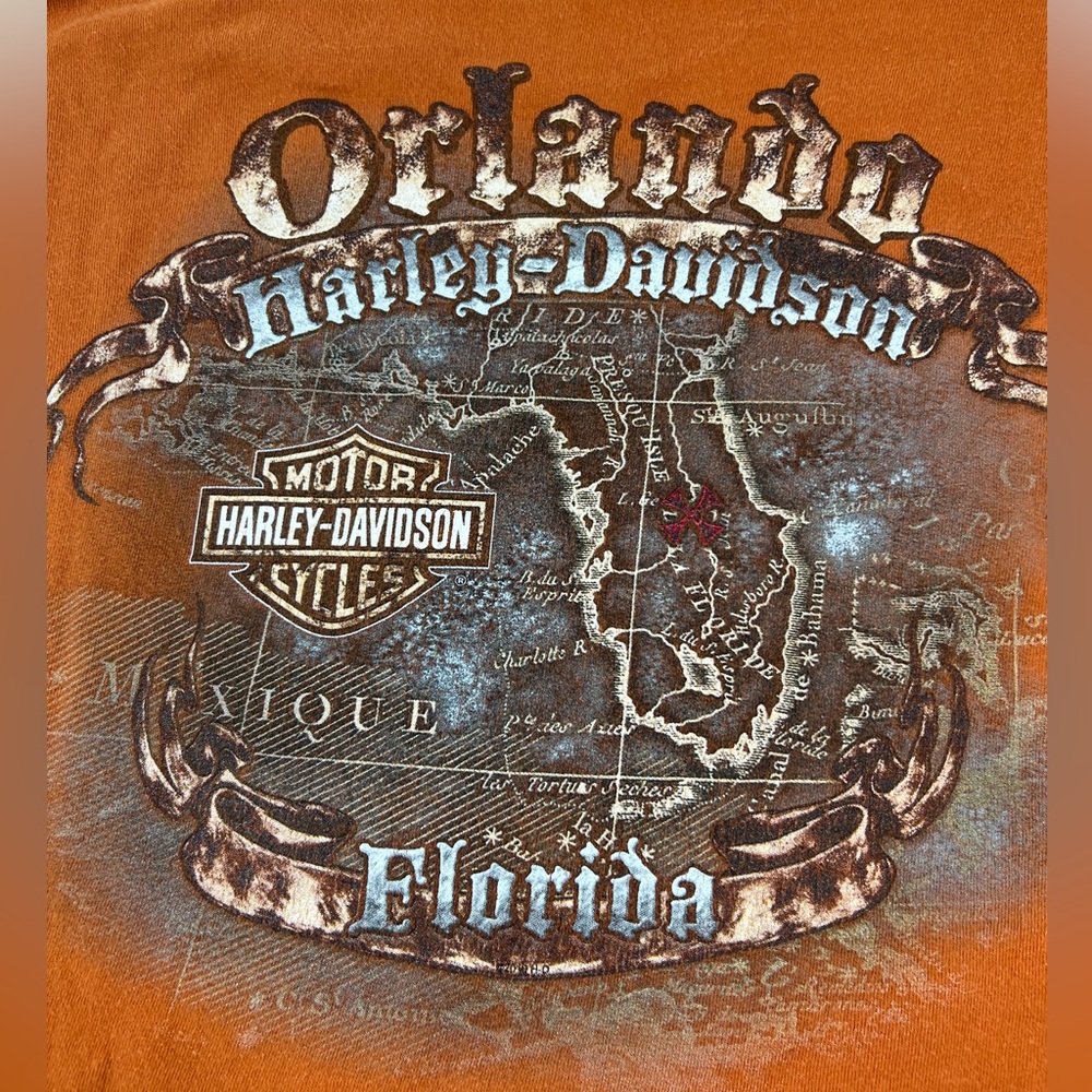 Harley-Davidson Men's Orange Skull Graphic T-Shirt - Picture 5 of 6